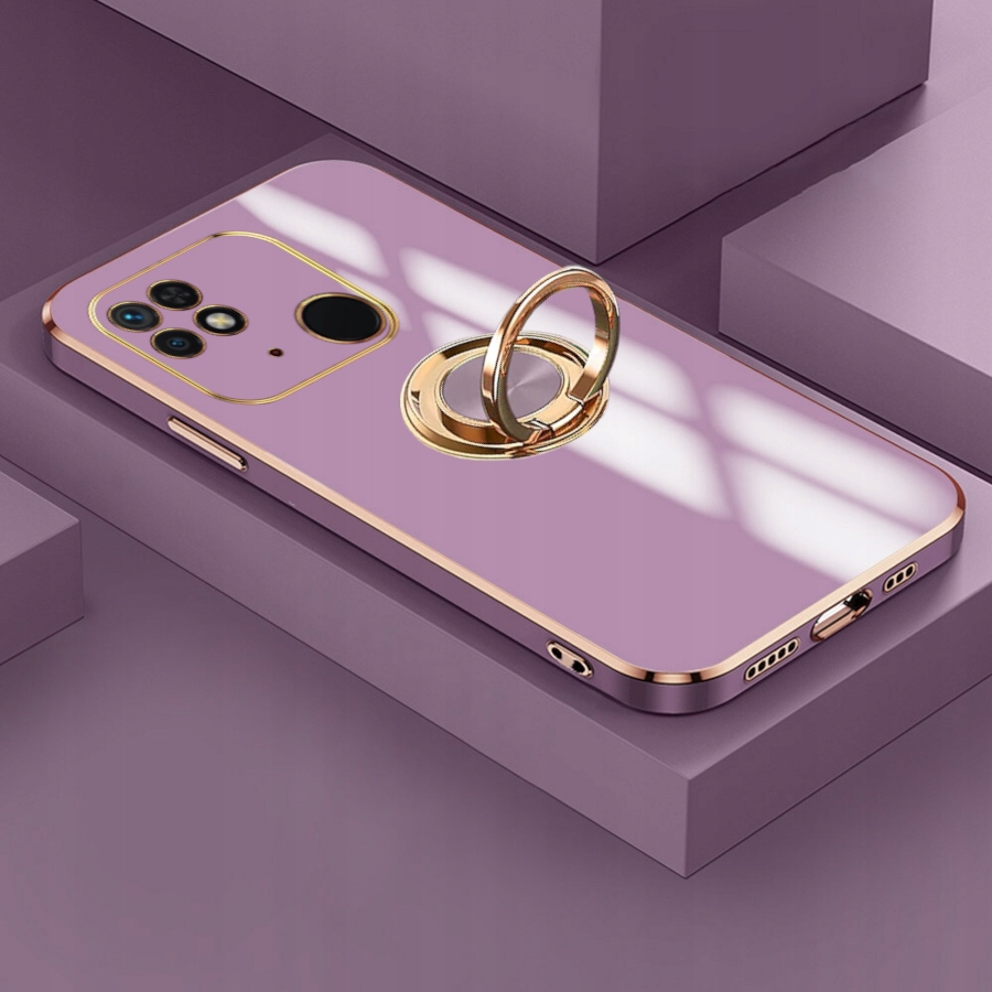 ETUI GLAMOUR + RING DO REDMI 10C + SZKŁO Kolor fioletowy