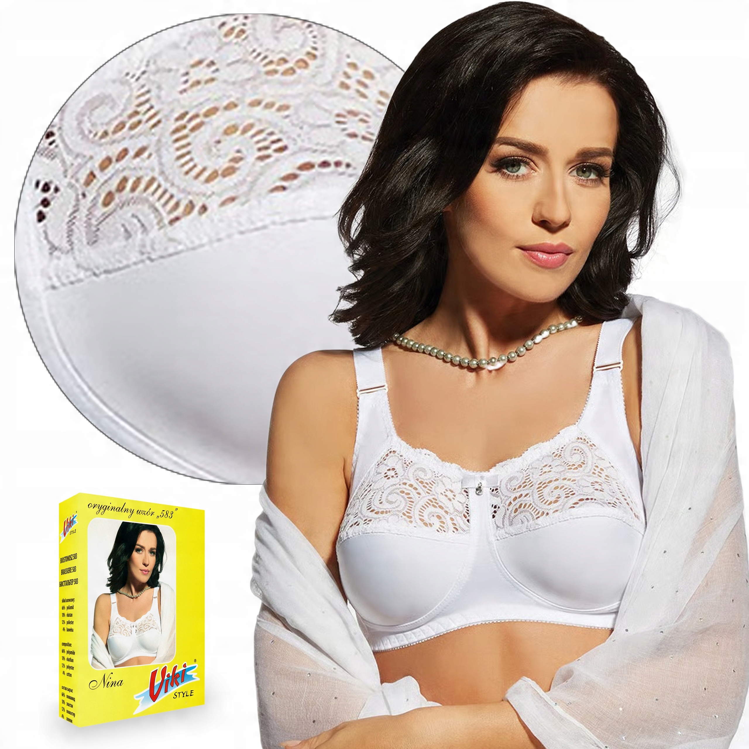 

seksowny Biustonosz Nina 583 Viki biały 90H