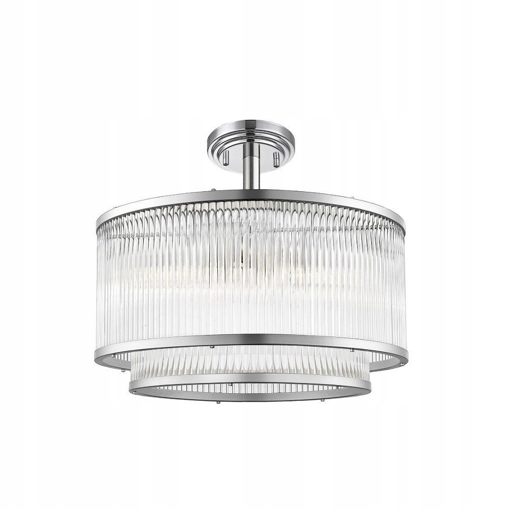 Chrómovaná stropná lampa Sergio sklo do obývačky Zuma Line