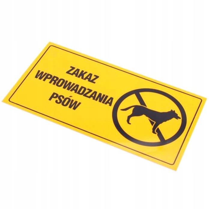 Tablica tabliczka informacyjna ZAKAZ WPROWADZANIA PSÓW 12x22 cm