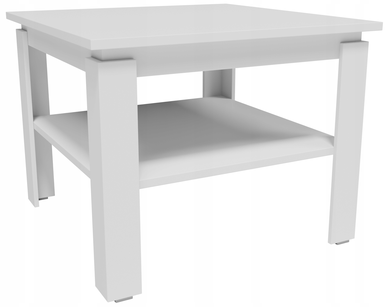 Konferenční stolek CR3-STERN 55 cm bílý s policí do obývacího pokoje a kanceláře