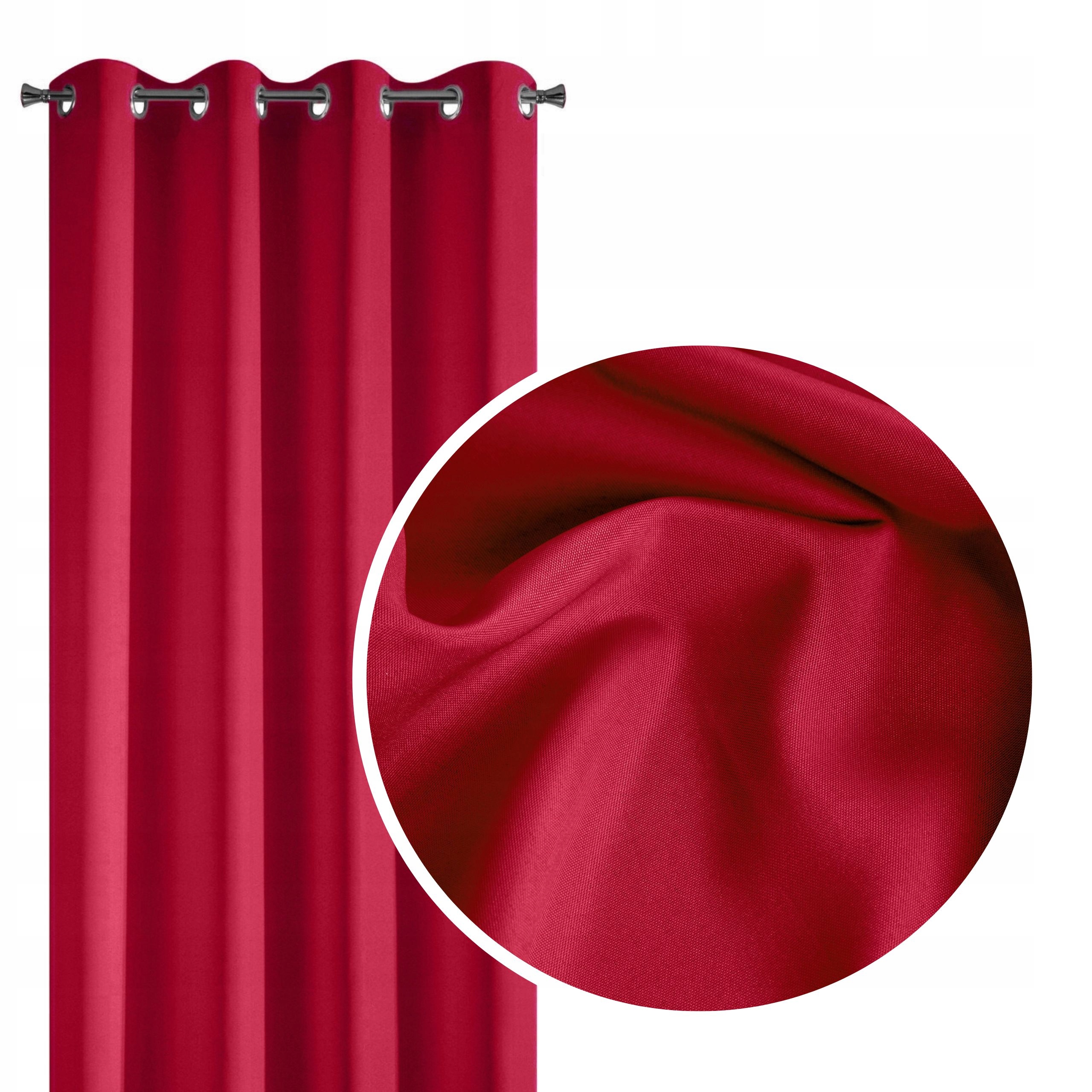 

Gładka prosta zasłona czerwona przelotki