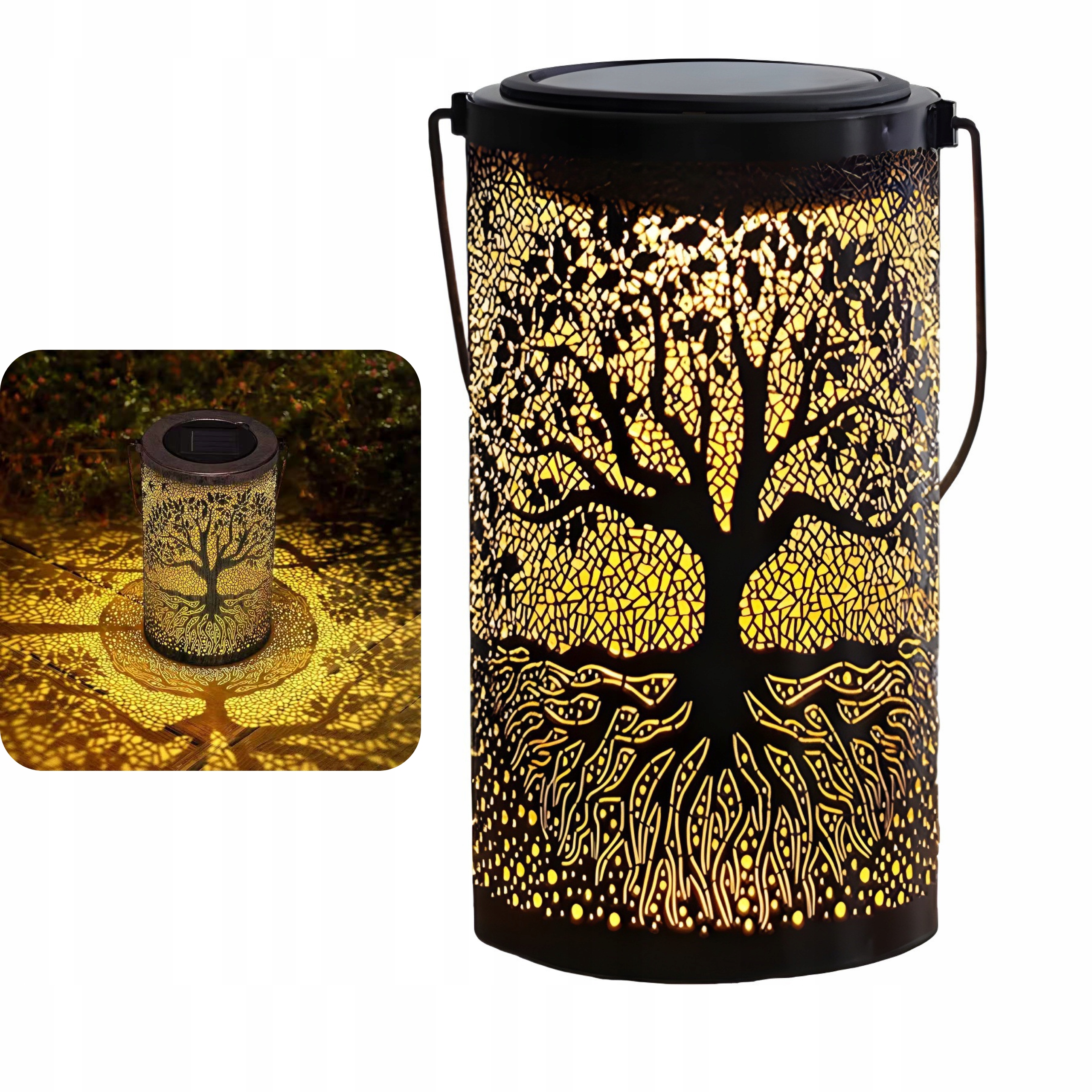 LAMPA SOLARNA LED DEKORACYJNA OGRODOWA WISZĄCA LAMPION BALKON TARAS OGRÓD