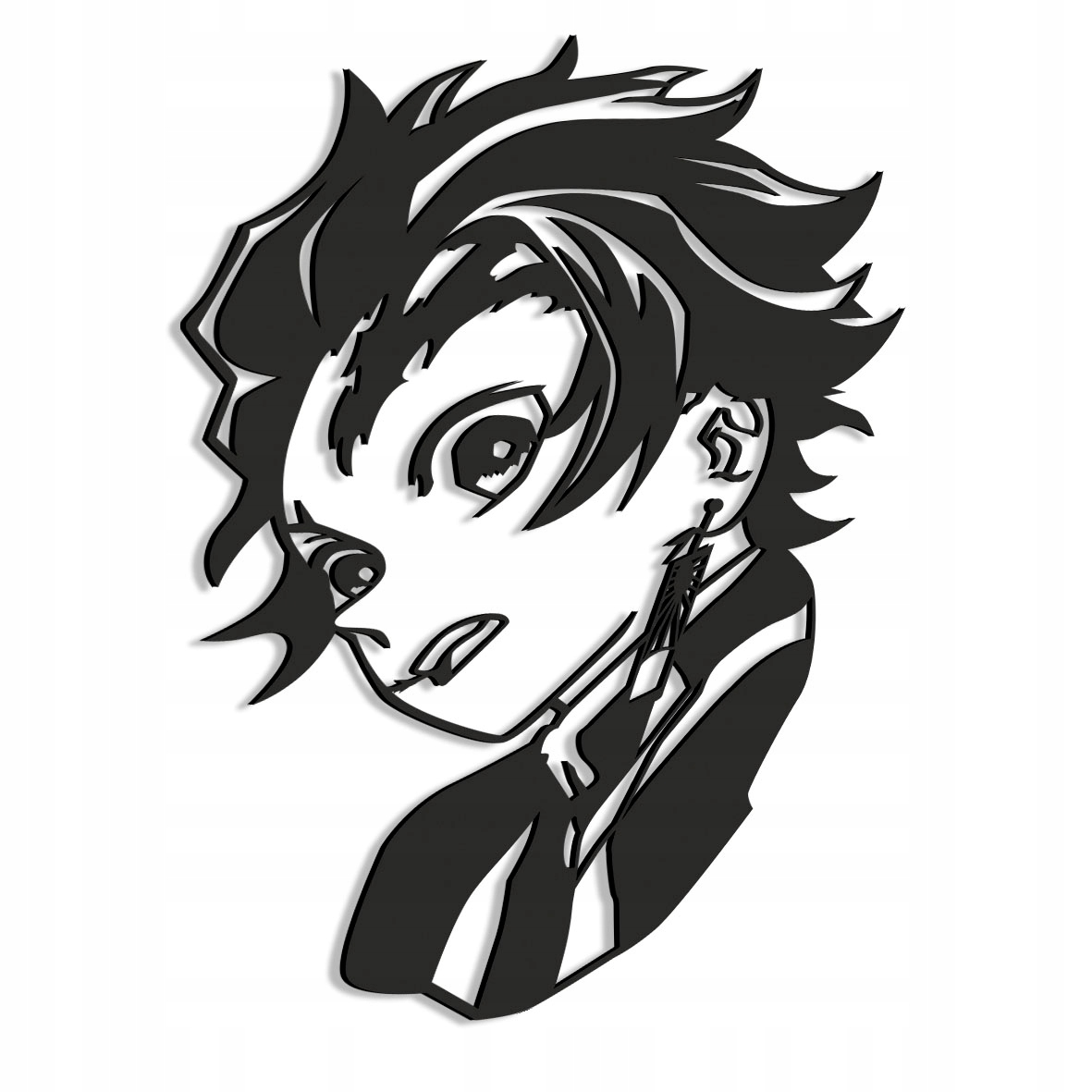 Dřevěný 3D obraz Anime Demon Slayer Tanjiro Meč zabijáka démonů Dárek