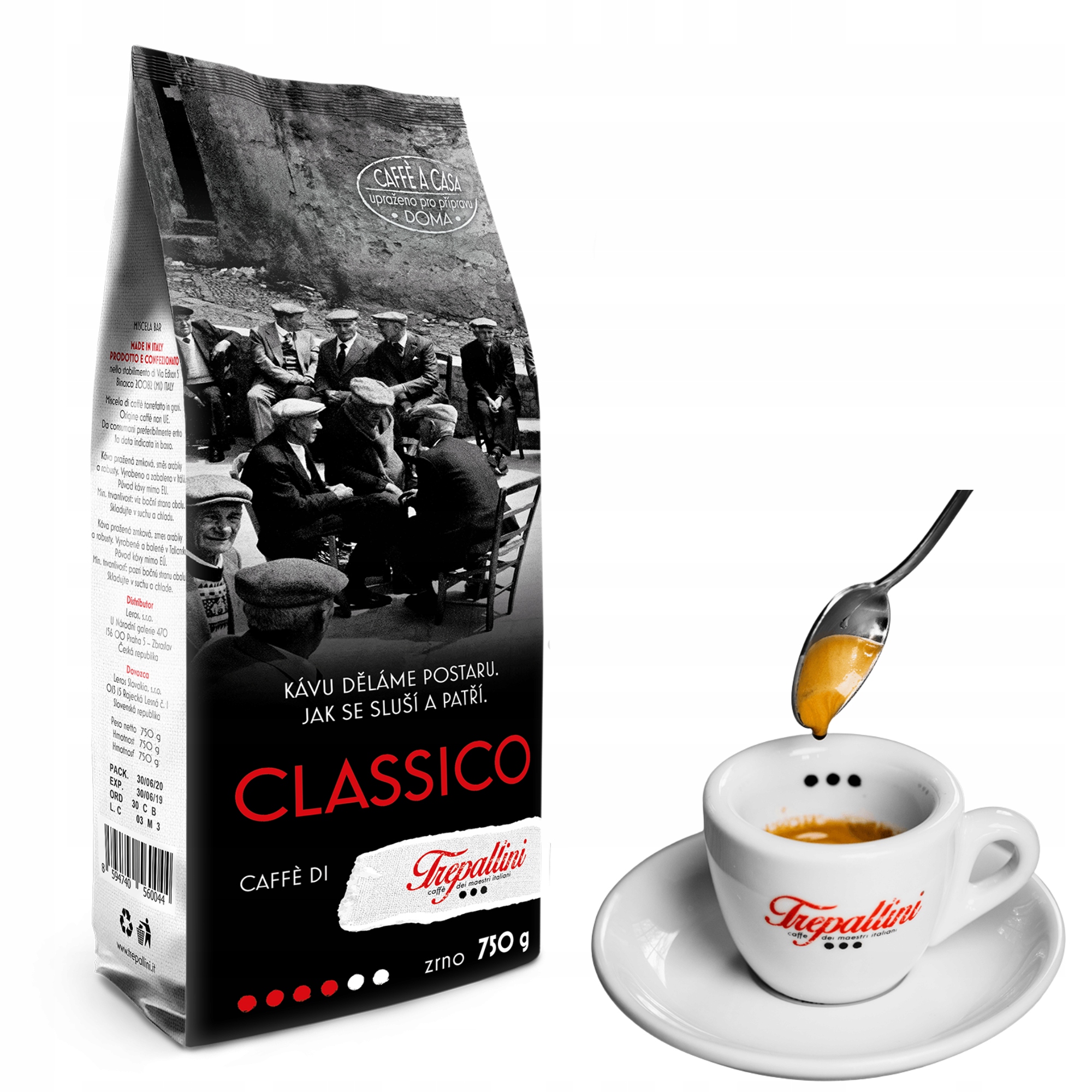 Włoska Kawa Mistrzów Trepallini Classico 750G Do Ekspresu Robusta-arabica