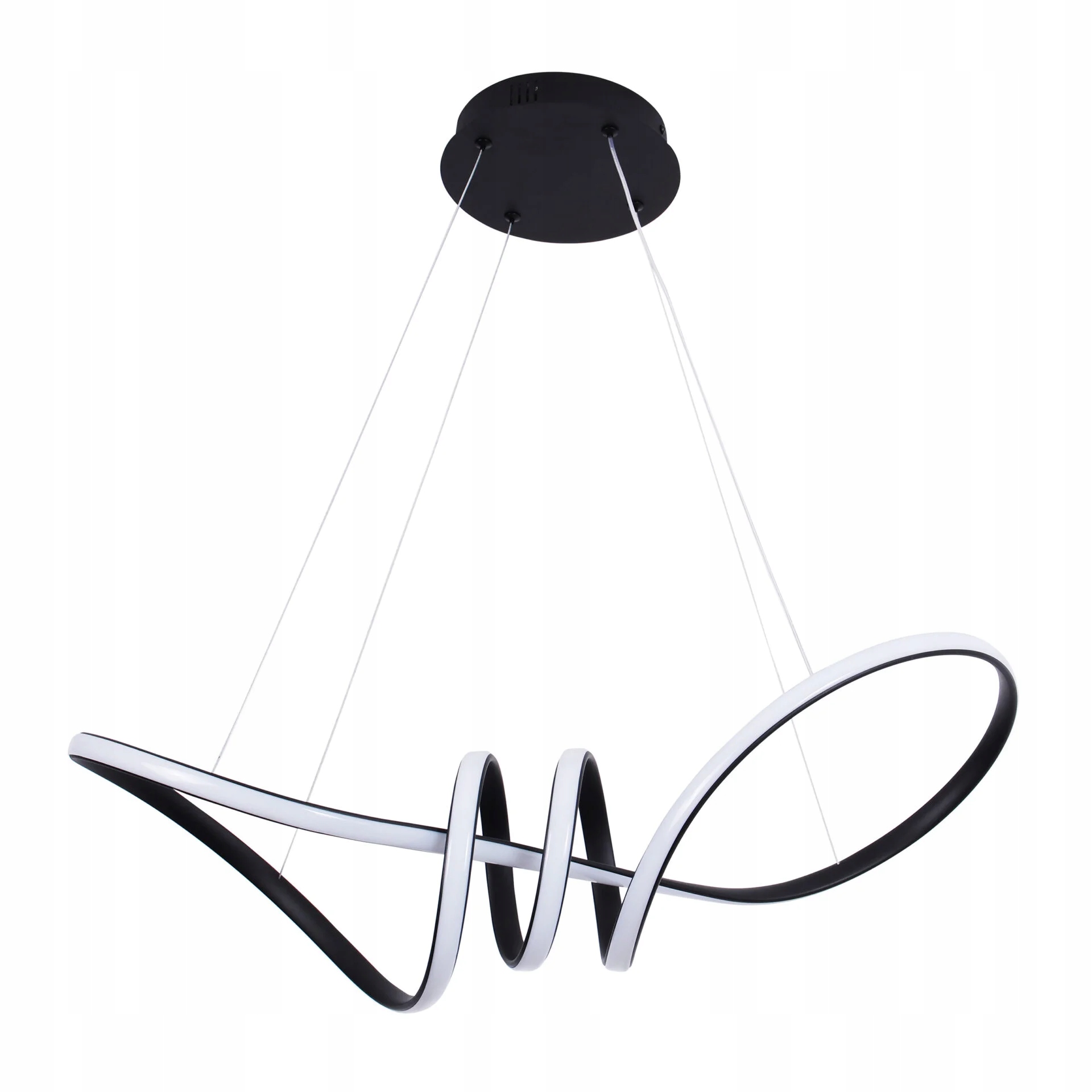 Nowoczesna lampa wisząca żyrandol spirala Led 44W czarna