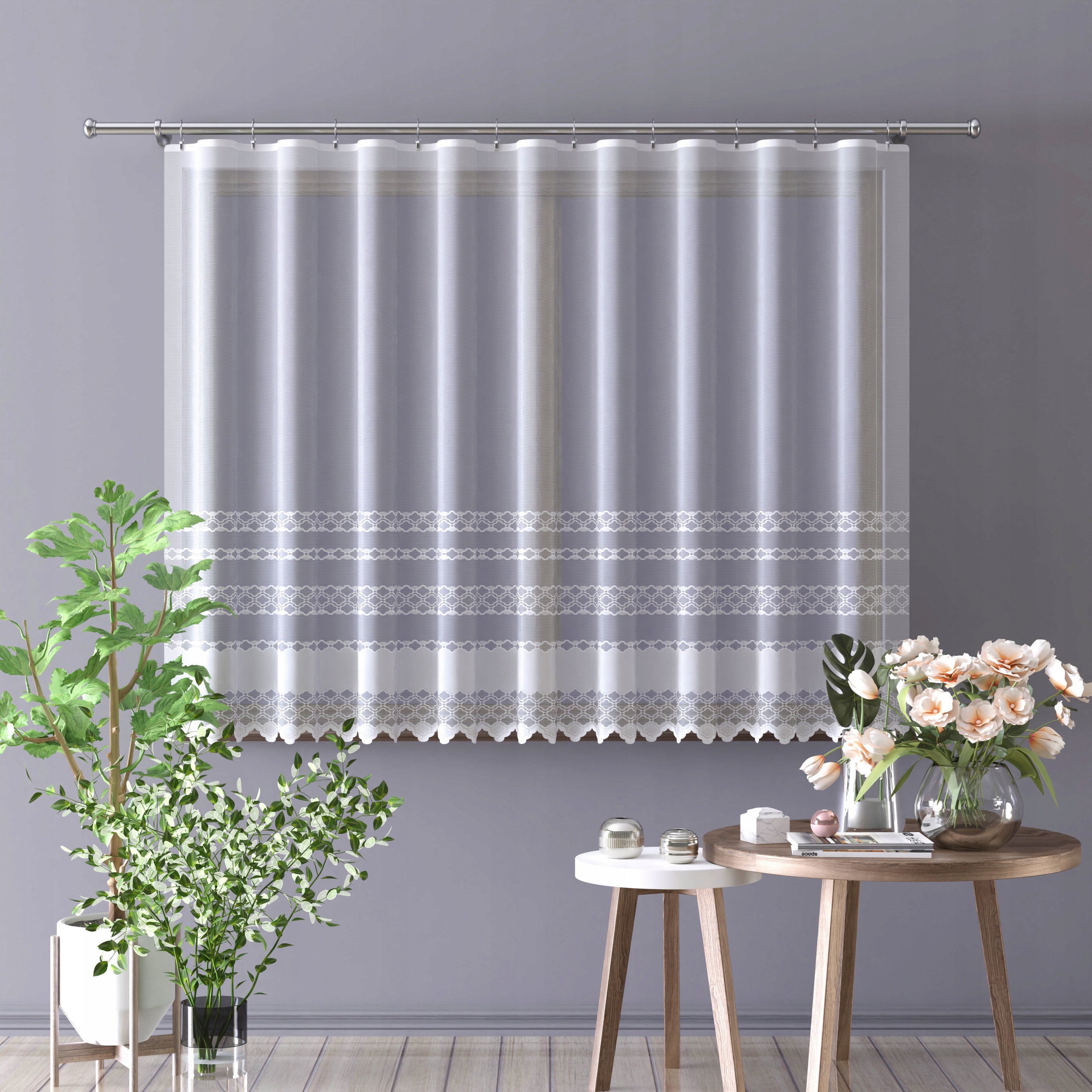Firana wzór 773d7 żakard 150x120cm (z obszyciem) Marka HomeDekorator