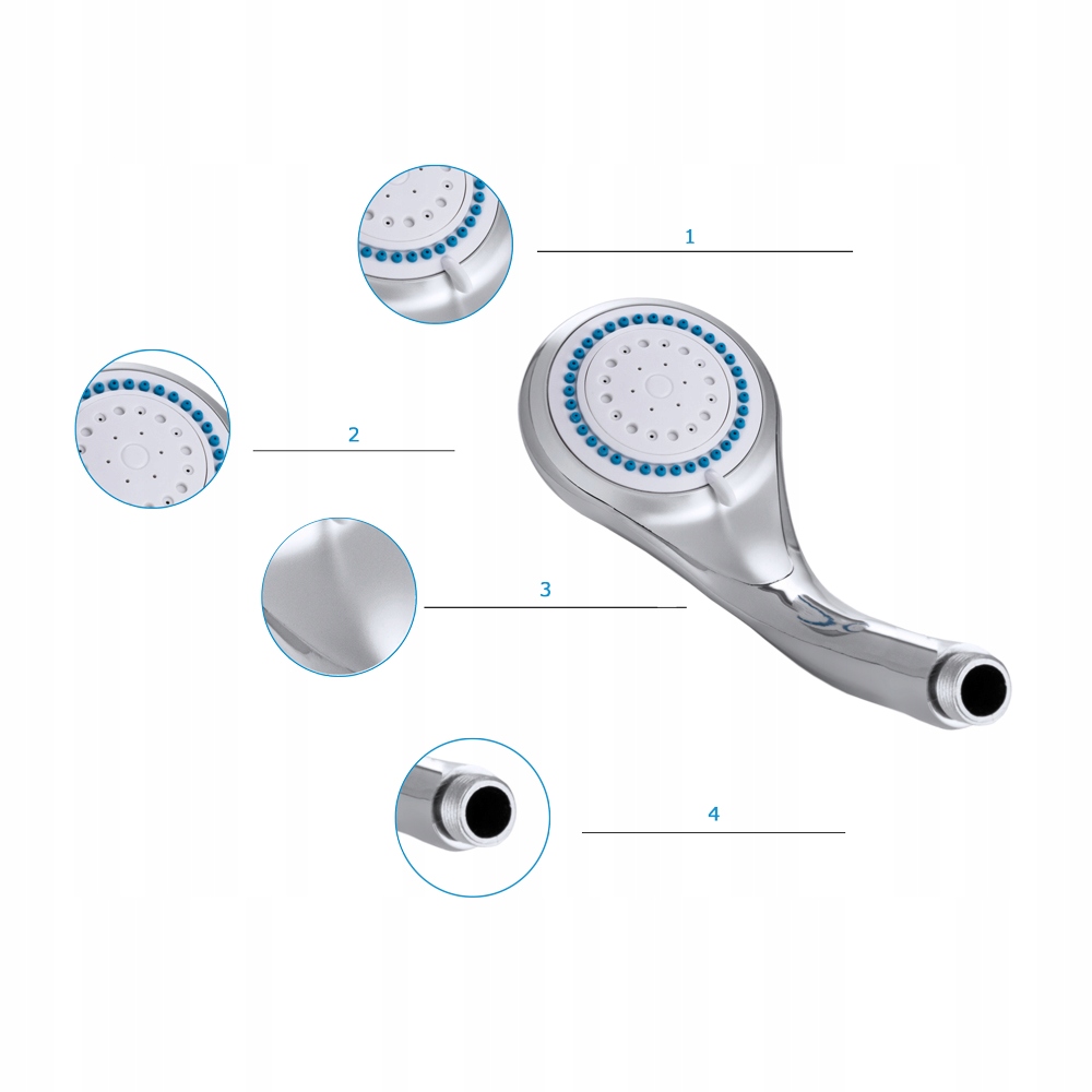 SŁUCHAWKA PRYSZNICOWA CHROM 5 FUNKCYJNA GRANITAN Kod producenta SŁUCHAWKA