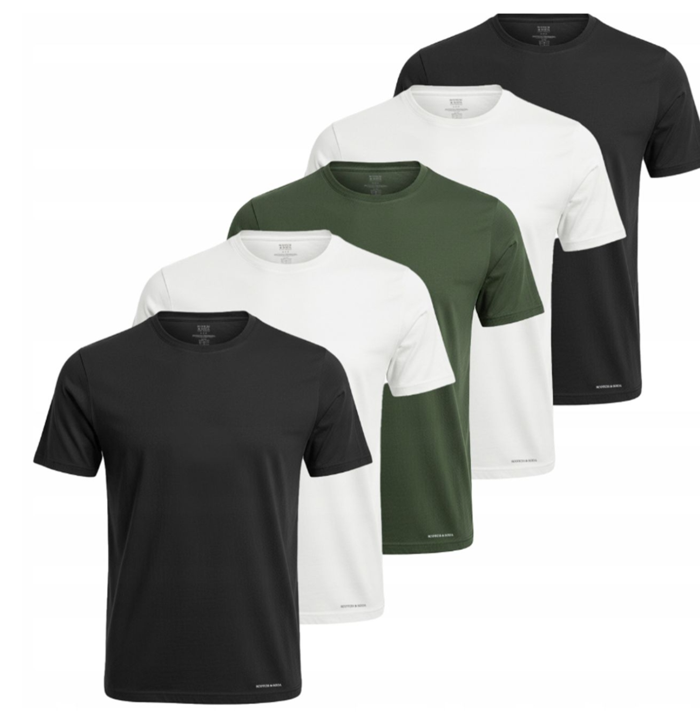 Scotch & Soda T-shirt Koszulka Męska SSFA25M2312806-019 5PACK bawełna