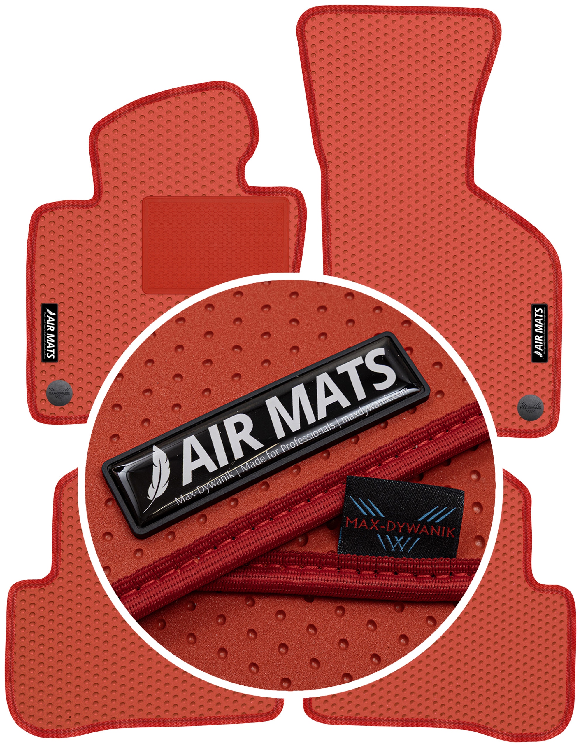 Vw Passat B6 2005-2010 Gumové koberce Air Mats Červené