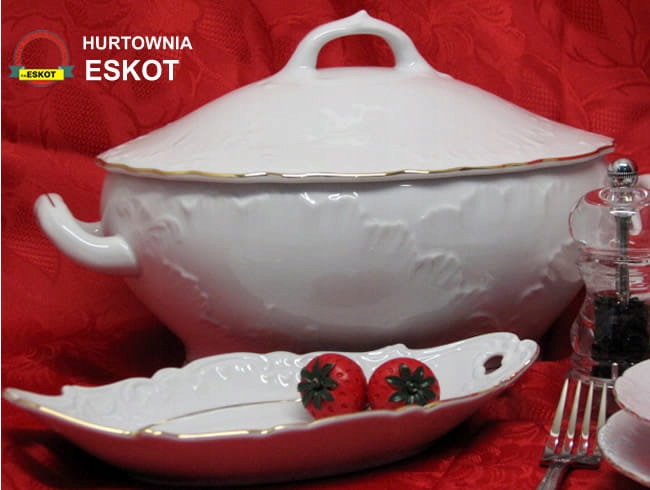 Ćmielów Rococo waza do zupy 2,7l 3604 złoto Linia Rococo