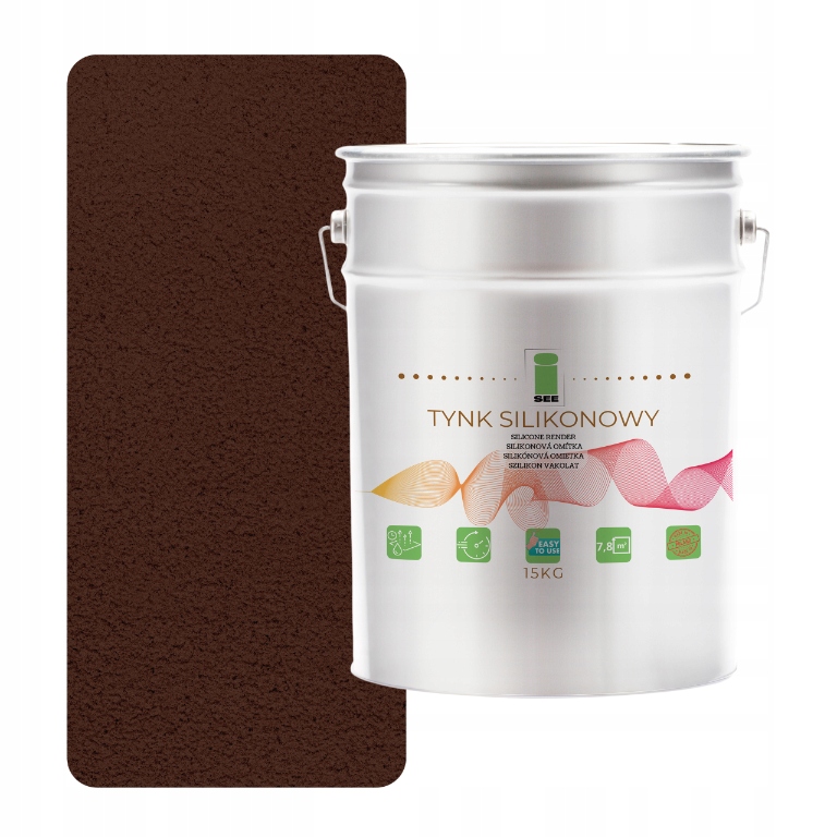 Silikonová Omítka 8016, Vnější Fasádní Mahagonová, 1.0 MM, Prémiová, 15 Kg