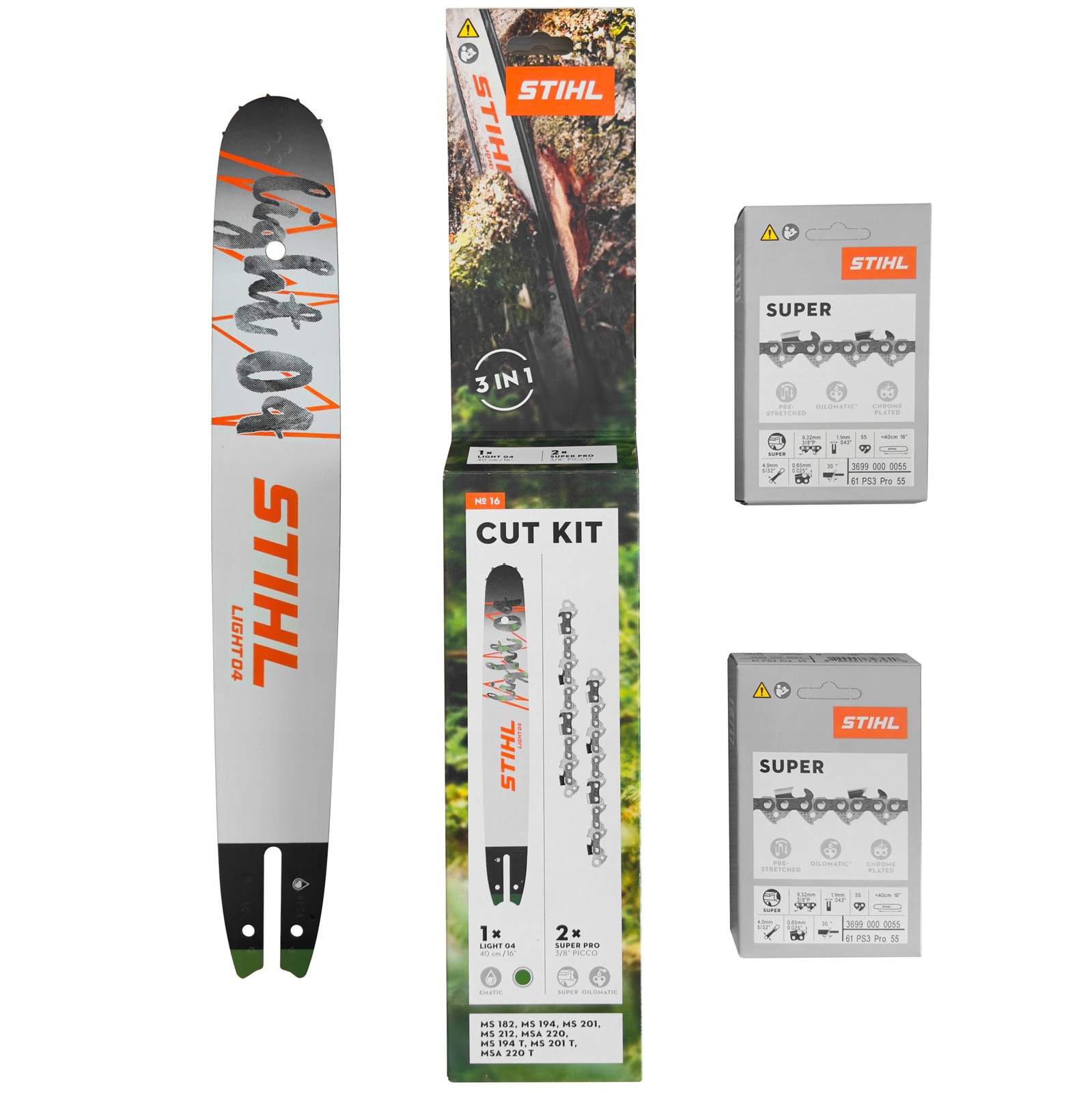 Zestaw Stihl Cut Kit 16 Prowadnica I Łańcuchy 40cm 3/8'' 1,1mm