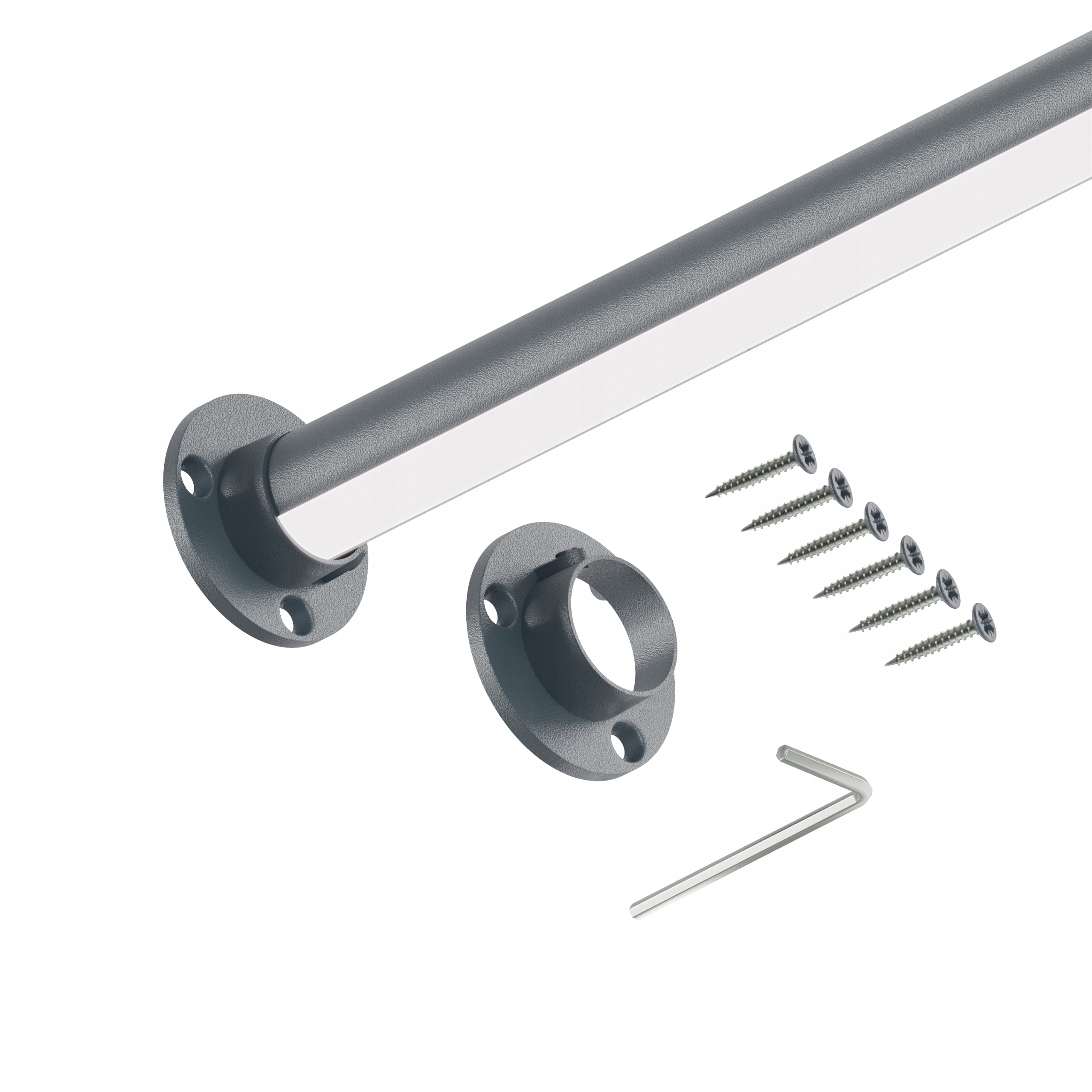 Tyč do šatní skříně na oblečení 25 mm Antracit 200 cm Led Pro I