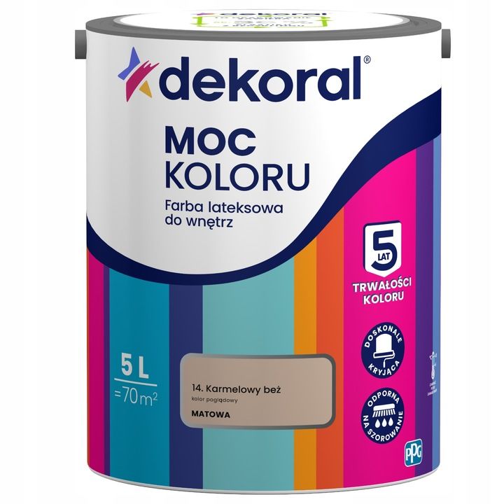 Dekoral Farba Moc Koloru 5l 14 Karmelowy Beż