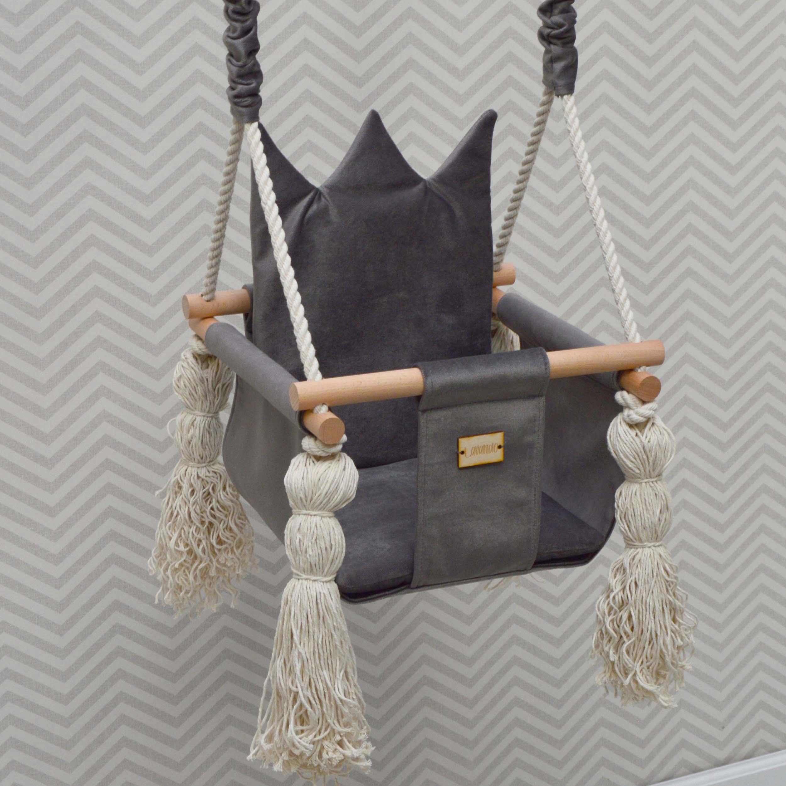 LAVANDO -HUŚTAWKA DLA DZIECI USZTYWNIONA WELUR MIX Kod producenta hus-2010