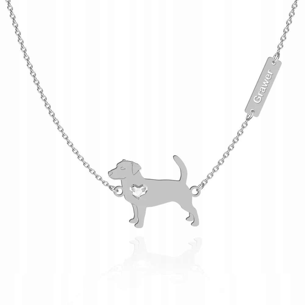 Stříbrný náhrdelník se psem Jack Russell teriér Krátkosrstý Šperky Gravírování