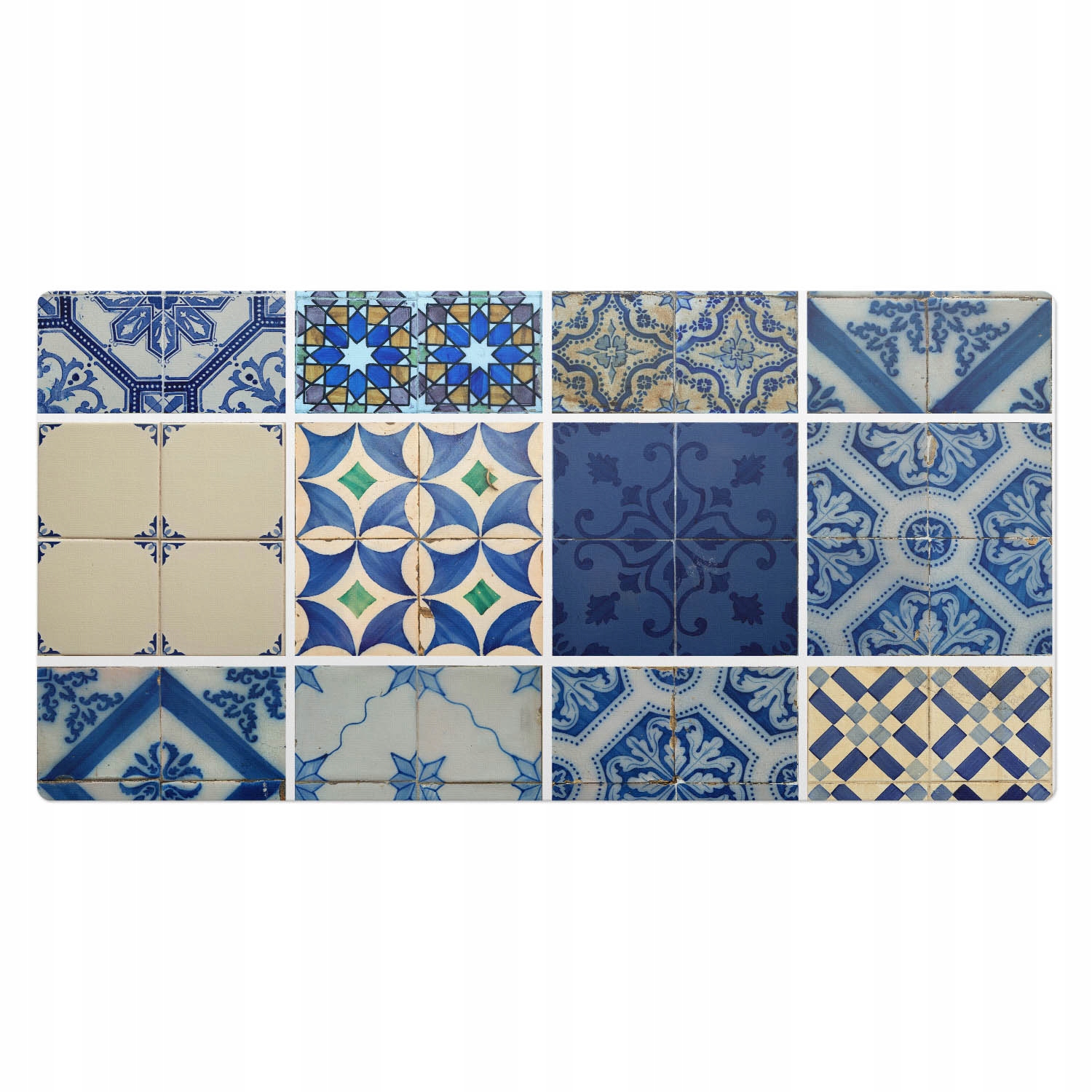 Protiskluzová podložka na psací stůl do kanceláře Retro vzor dlaždice 100x50 cm