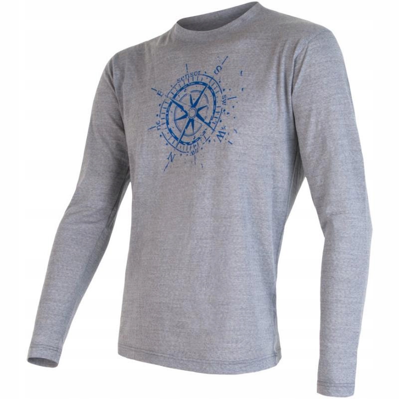 Sensor Triko Merino Wool Pt Kompas pánské dlouhý šedá 2XL