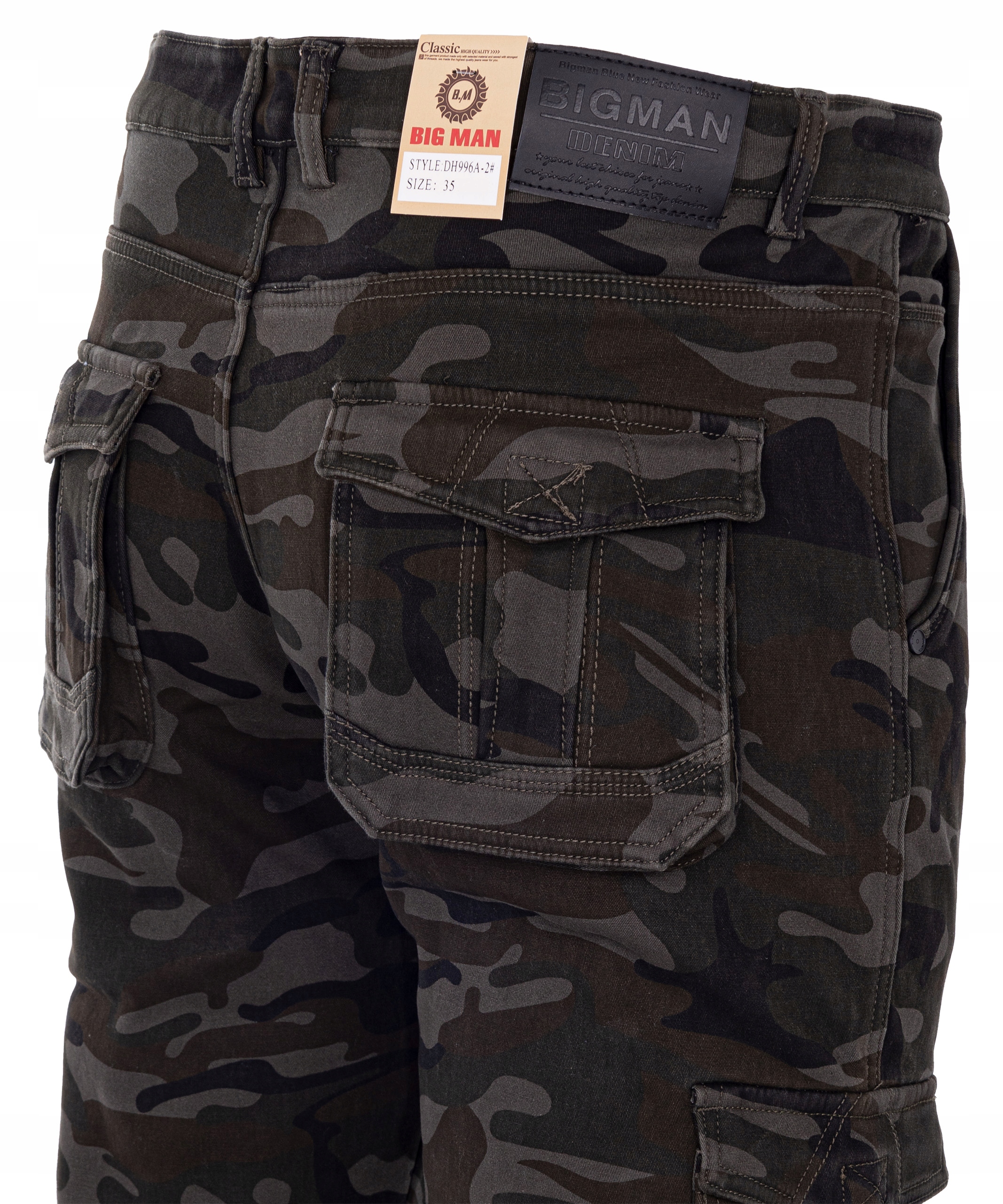 Kalhoty Zateplené Fleecem kapsáče Šedo-zelené Teplé Bavlněné W37