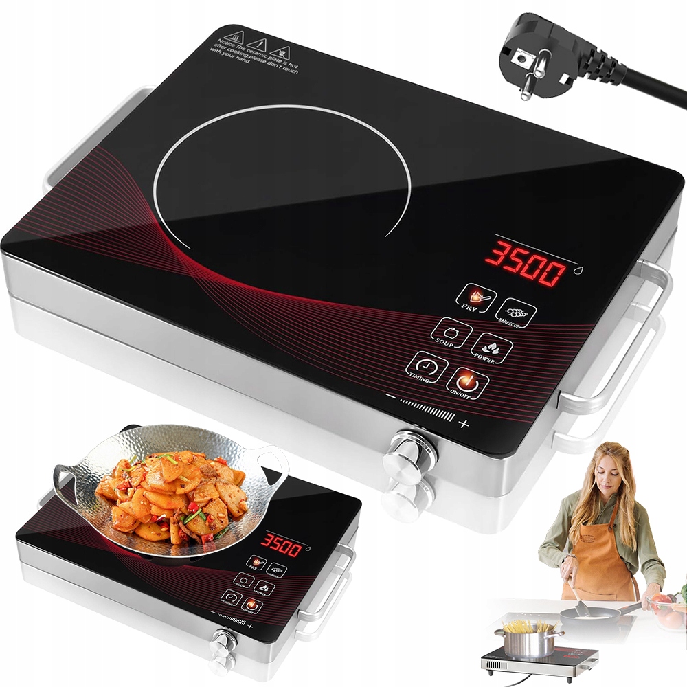 Kuchenka Elektryczna Jednopalnikowa Turystyczna Płyta Grzewcza 3500W