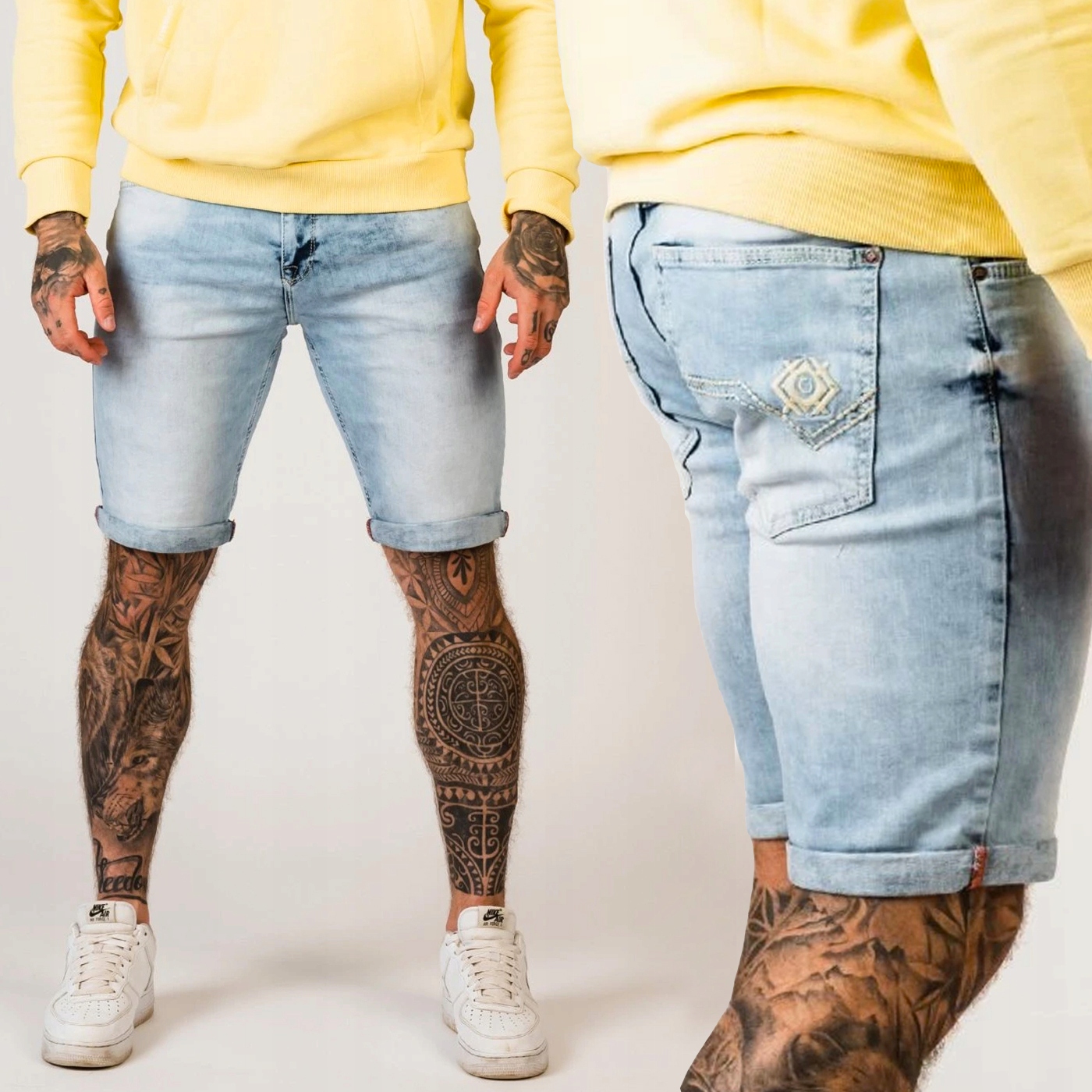 Kraťasy Cipo Baxx Džíny přetíratelné Iceblue Light denim