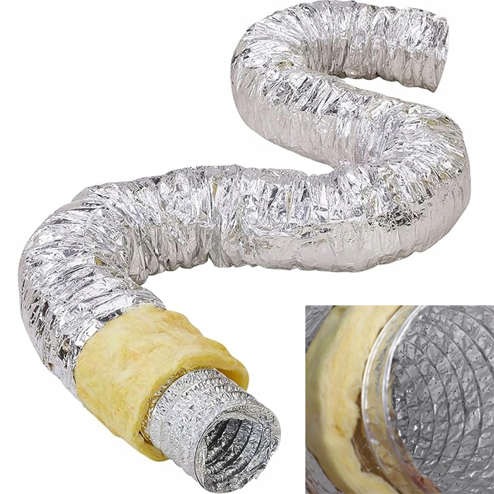 Izolovaný Kabel Kanál Fi 150 mm Flexibilní 10 m Trubka Spiro Perforace