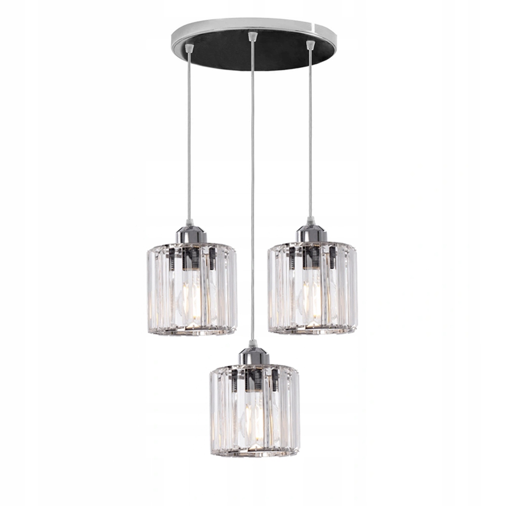 LAMPA WISZĄCA METALOWA OKRĄGŁA KRYSZTAŁ SZKLANA 3 Kod producenta APP510-3CPR