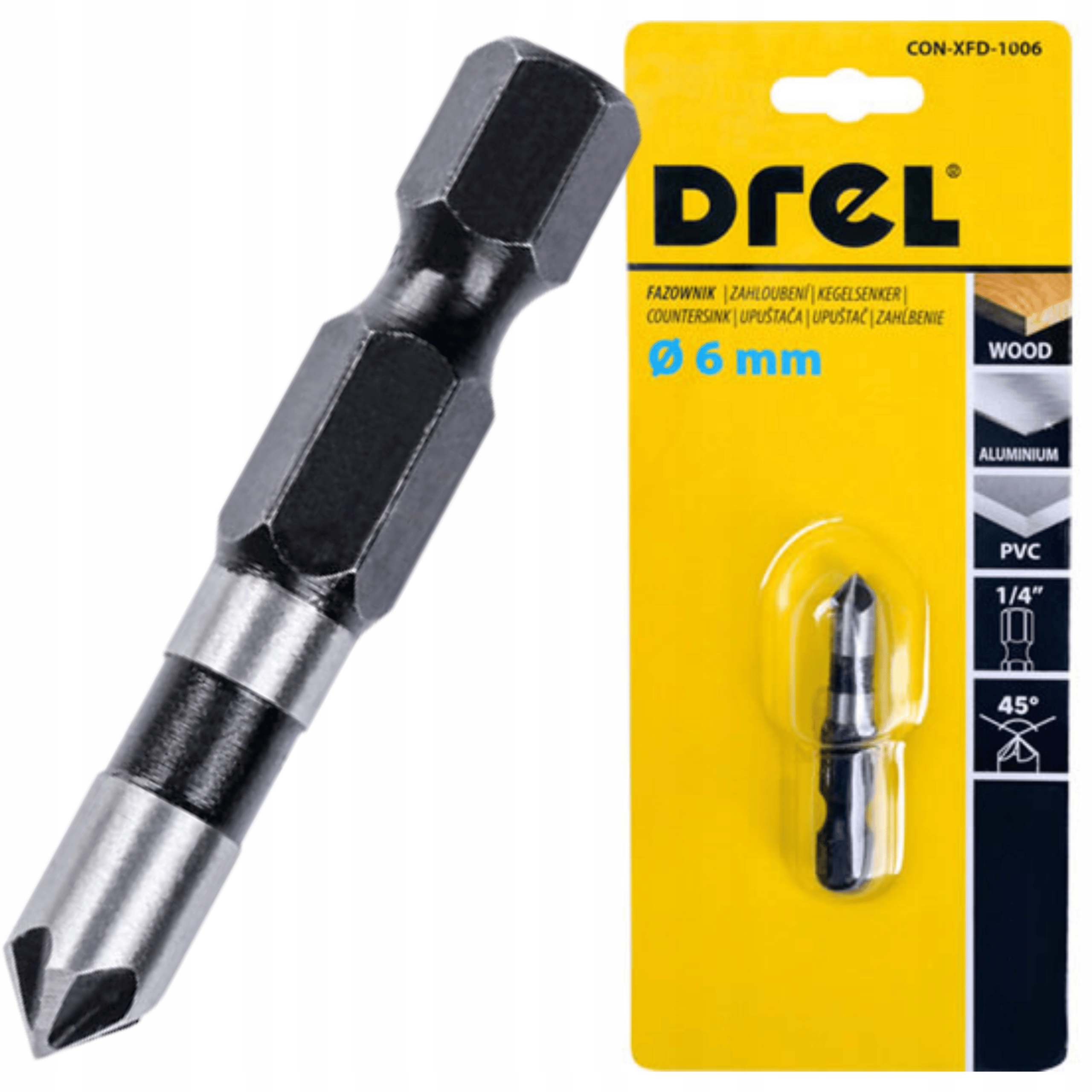 WIERTŁO POGŁĘBIACZ FAZOWNIK DO DREWNA METALU 6 MM