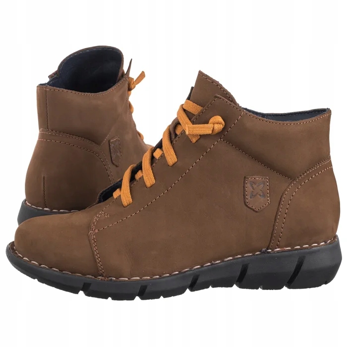 Kožené dámské kozačky Kotníkové Boty Maciejka Hnědé P7240-12 Brown