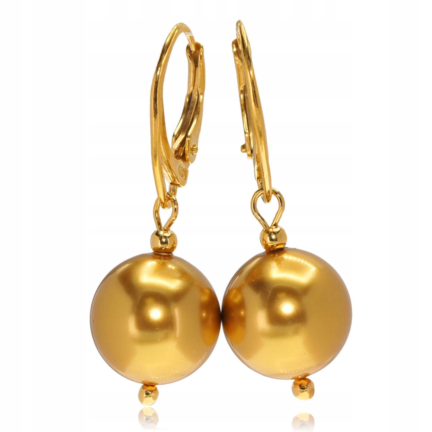 Originální krystaly perly Royal Gold Náušnice Zlaté Stříbro Certifikát