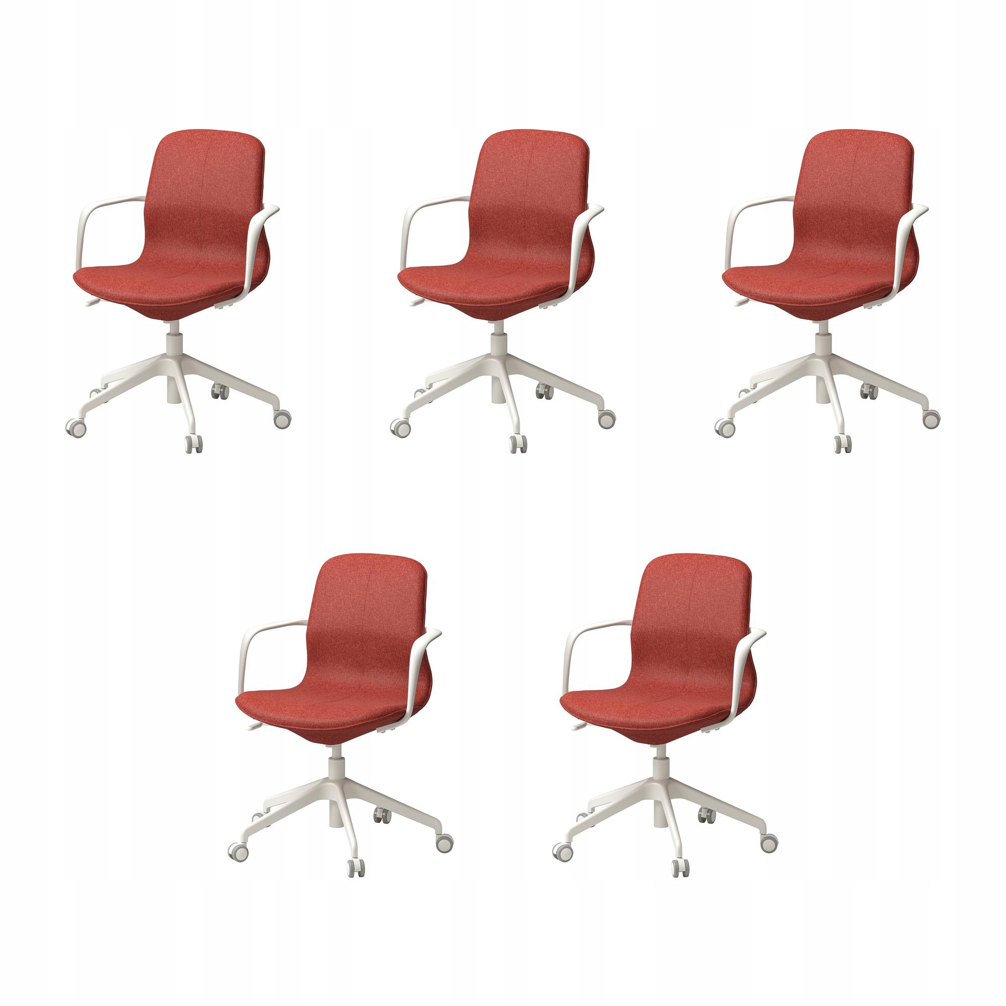5 szt. Krzesło konferencyjne Langfjall Gunnared czerwono-pomarańczowe