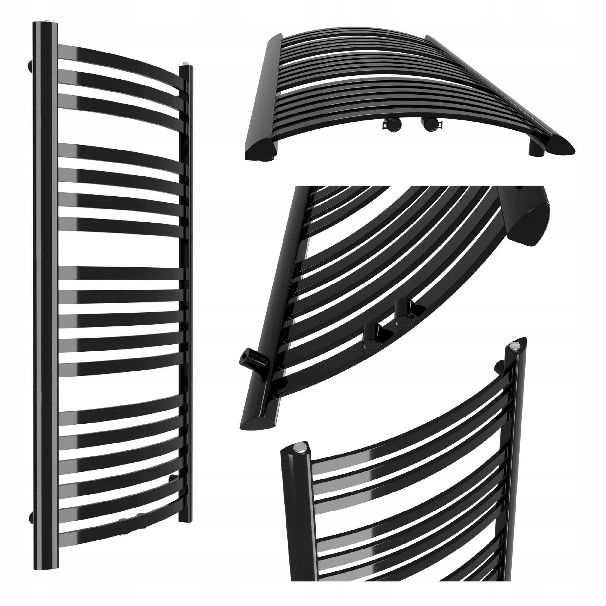 Koupelnový Radiátor Classic-mid 1150x670 Černý Poloviční