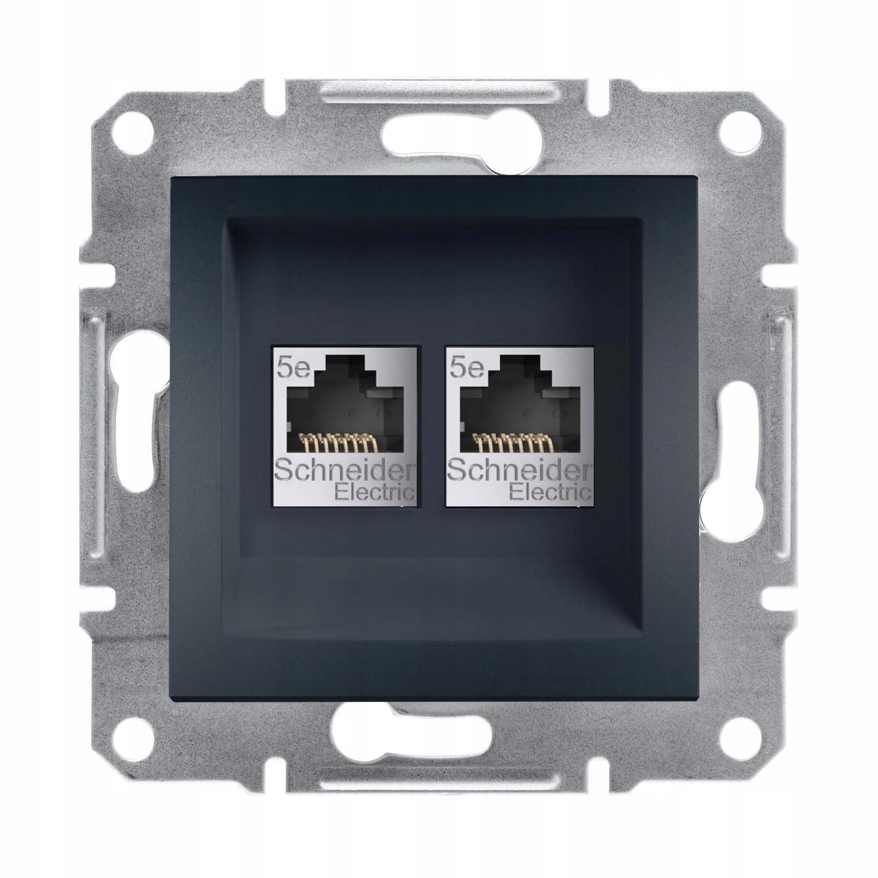 Gniazdo komputerowe EPH4400171 Asfora 2x RJ45 kat.5e Utp bez ramki antracyt