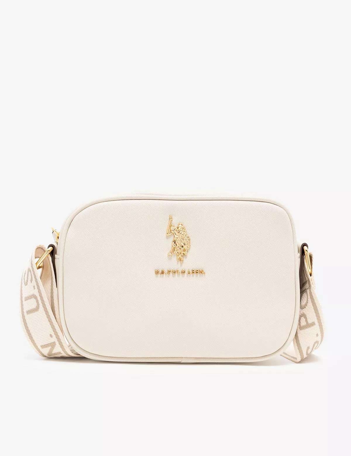 U.s. Polo Assn. dámská kabelka, crossbody Classic mléčná se zlatým
