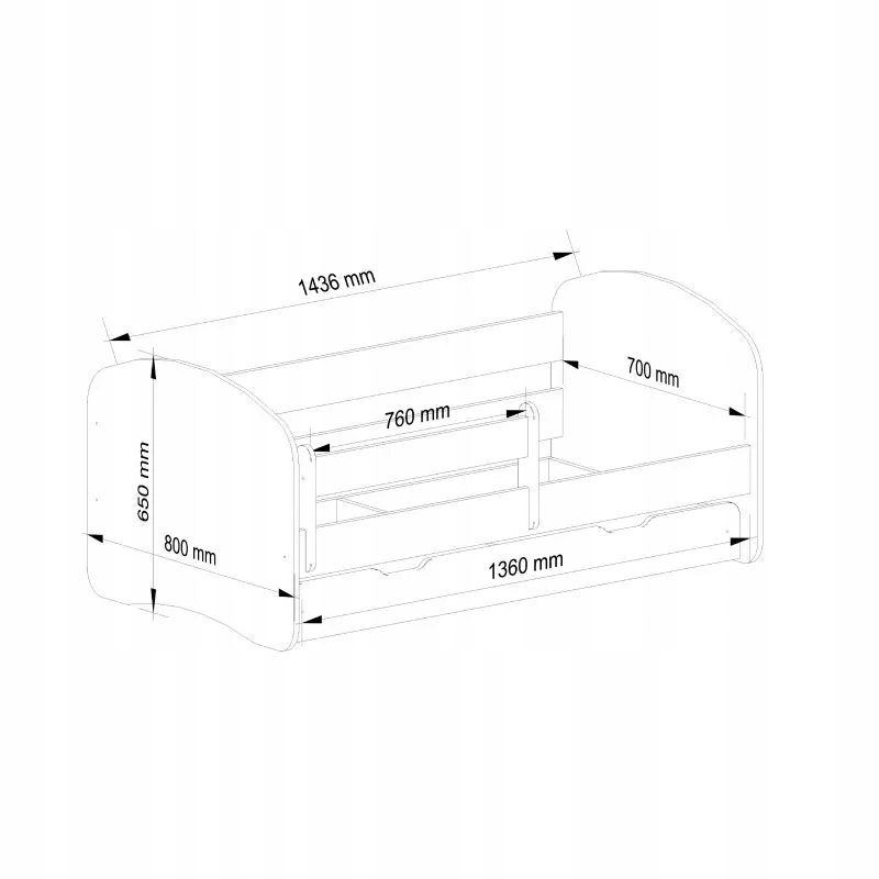 Łóżko dziecięce pojedyncze różowe 140x70 szuflada Typ łóżko pojedyncze
