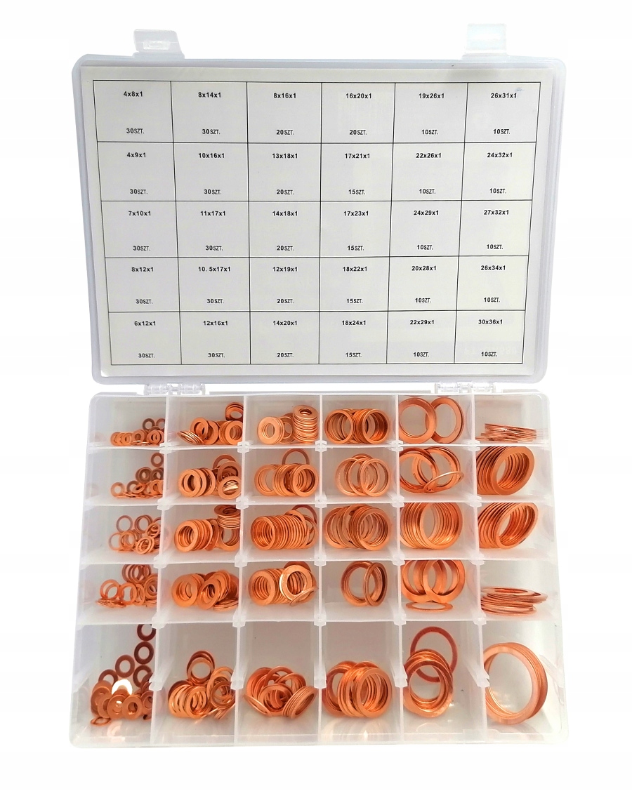 PODKLADKI MIEDZIANE ZESTAW PODKLADEK USZCZELKI 580 Producent code 10545