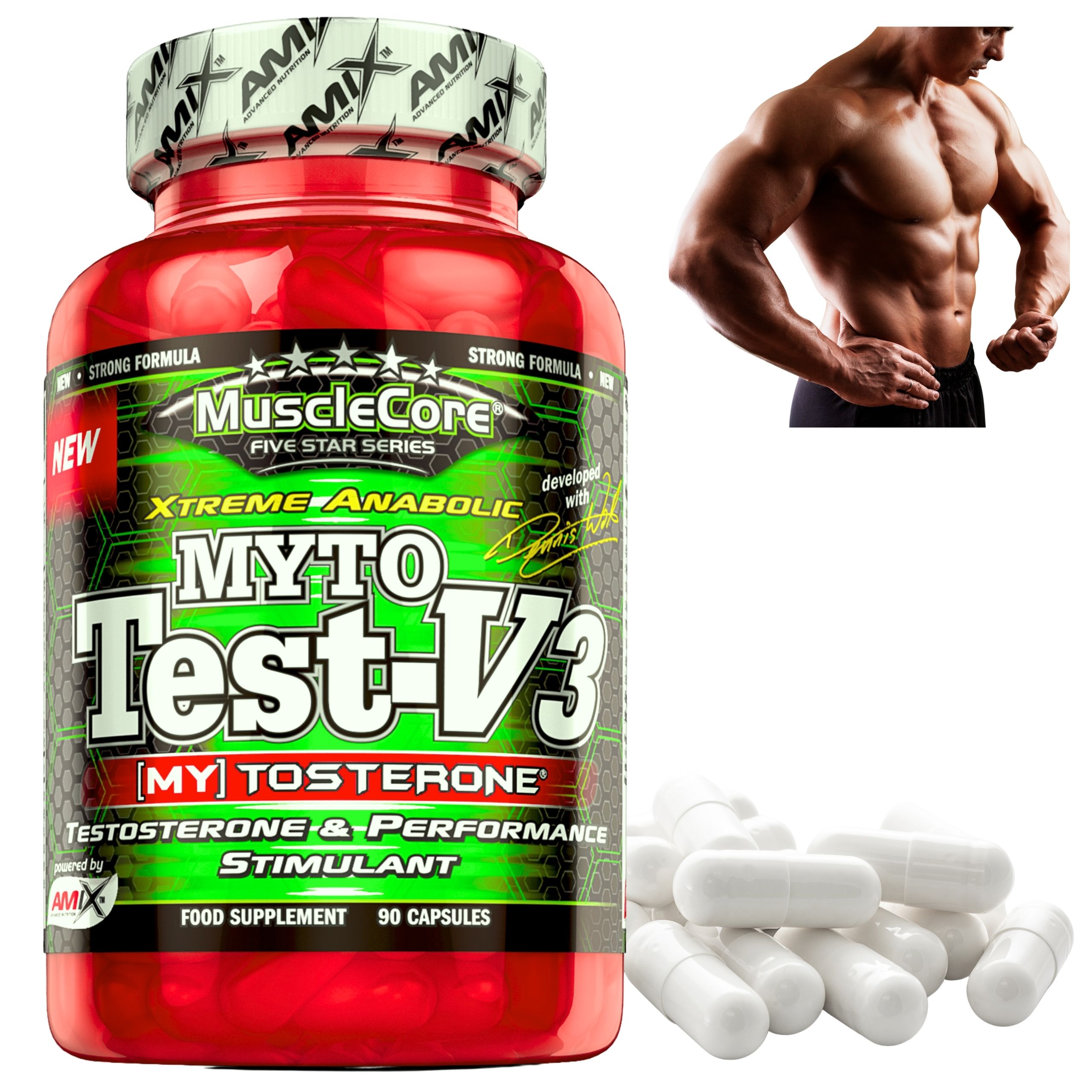 Amix Myto Test V-3 90 kap Booster Testosteronu Cordyceps Maca
