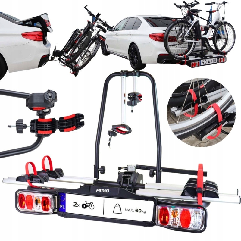 Nosič Bicyklov Na Hák, Držiak Na Bicykle 13-PIN E-bike, Výklopný, Uzamykateľný