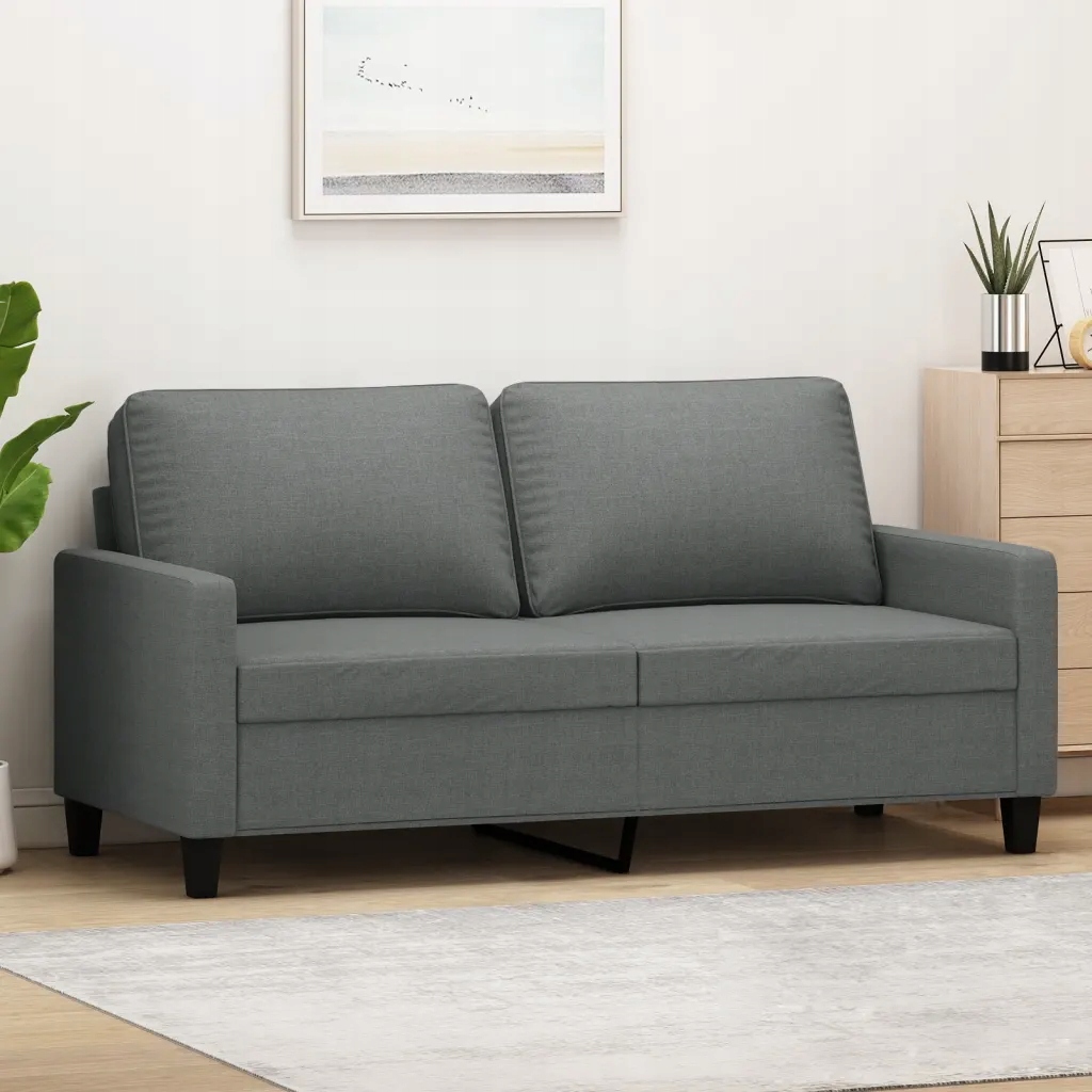 2místná pohovka tmavě šedá 140 cm textil Šedá 359164