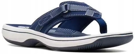 Nazouváky pantofle Clarks Brinkley 261292954 kožené modré lehké 41