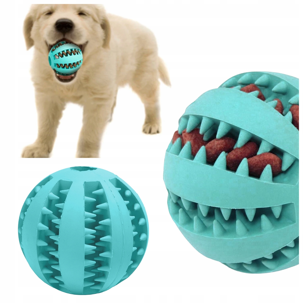 PIŁKA DLA PSA PRZYSMAK ZABAWKA GUMOWA GRYZAK KULA