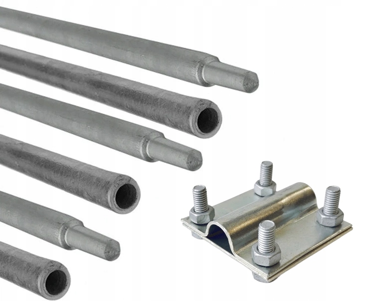 Uziom Szpilka Pręt Wbijany Kompletny 9M Złącze Drut-bednarka 6x1.5M FI14