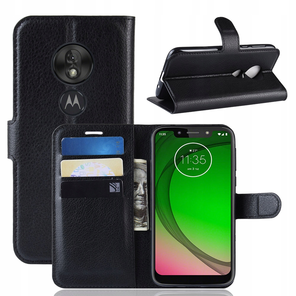 

Etui Portfel Litchi, Pokrowiec Do Moto G7 Play