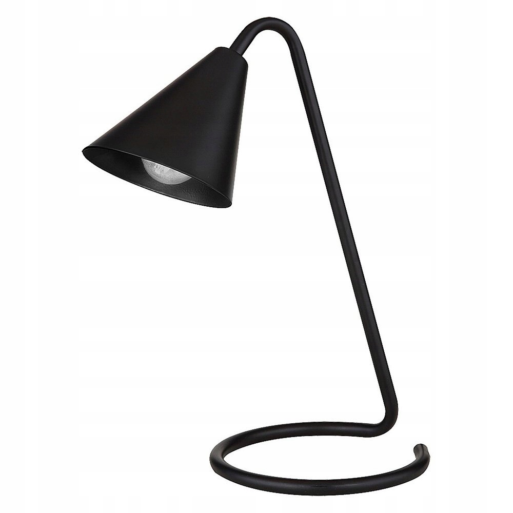 Minimalistická černá stolní lampa s kuželem