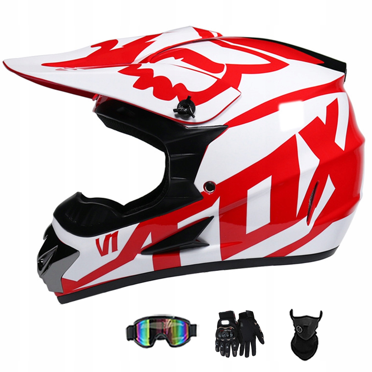 Motocyklová Přilba Lehká Enduro Quada Brýle Rukavice Maska XL