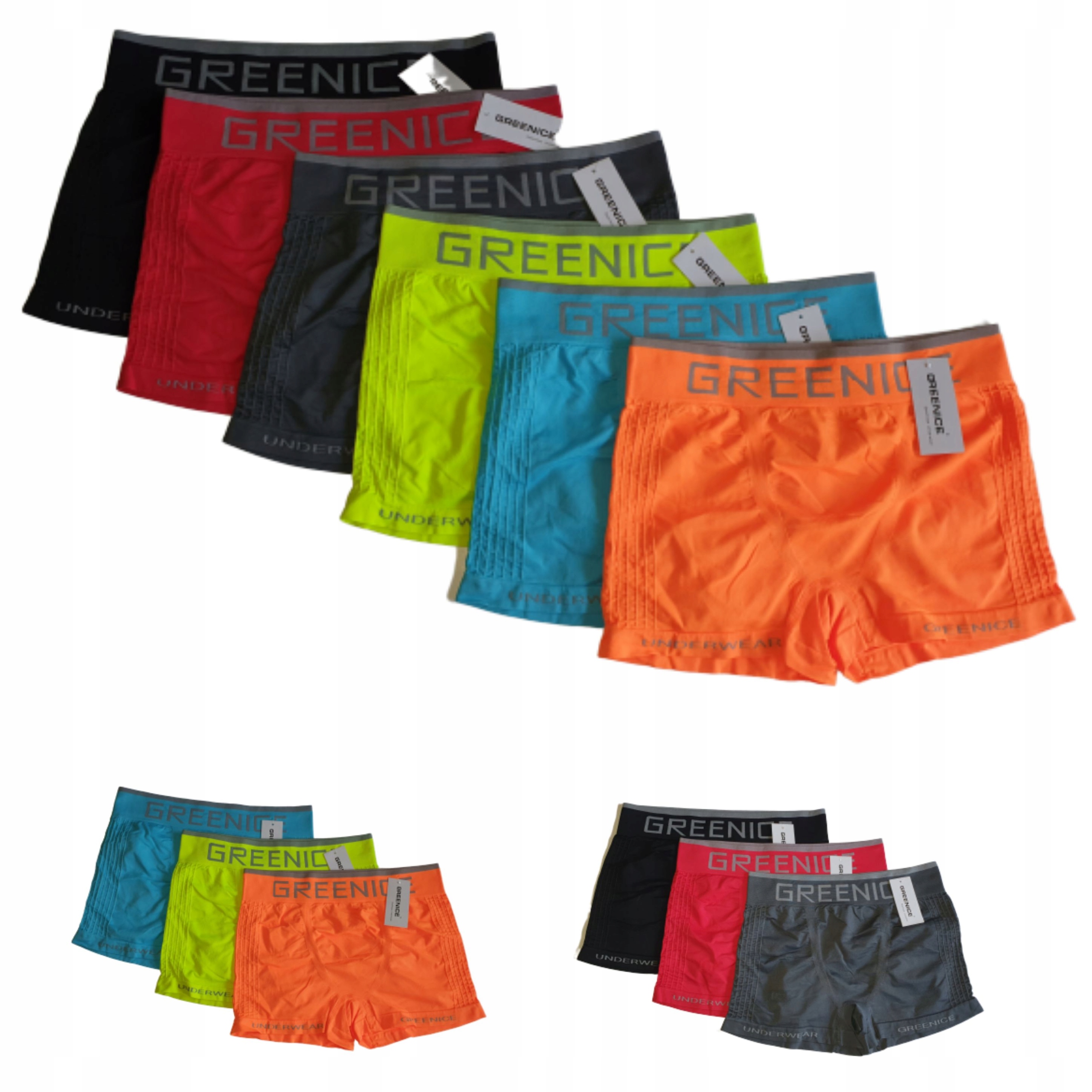 

Męskie bokserki bezszwowe Greenice mix 6szt XL/XXL