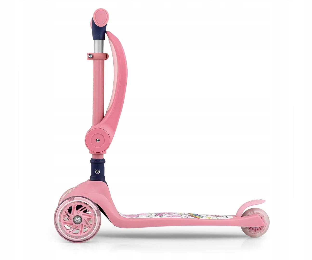 Dětská tříkolová koloběžka Led kola Scooter Milly Mally Fuzzy Pink