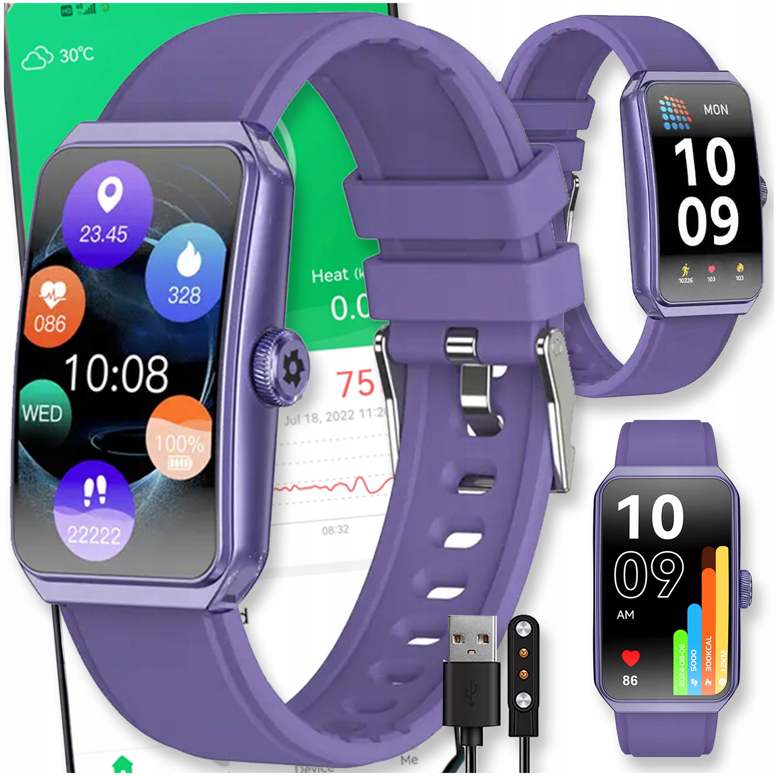 Smartwatch Zegarek Watch Amoled Bluetooth Smartband Sportowy Menu Pl Damski