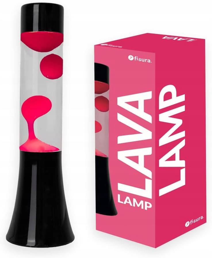 Lampa lawowa magma Lava Lawa lampka metal/szkło 0460 black/PINK 31cm Fisura